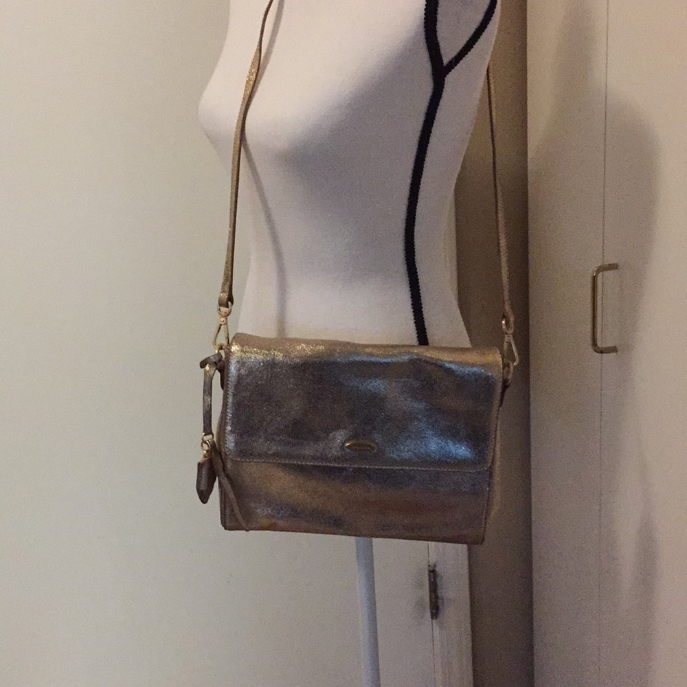 Tahari Gold Leather Purse